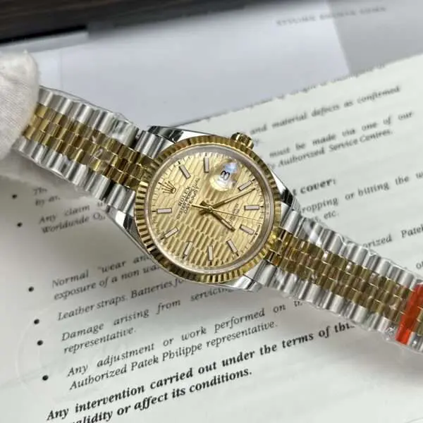 Rolex Datejust Yellow Dial High Quality Replica EW Factory 41mm