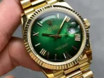 Rolex Day Date 128238 0118 Green Ombre Roman Dial Yellow Gold 2