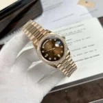Rolex Replica 1:1 Watch Day-Date Chocolate Dial With Diamonds EW Factory 36mm - Image 7