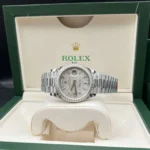 Rolex Replica 1:1 Watch Day-Date Meteorite Dial With Stone Bezel 40mm - Image 3