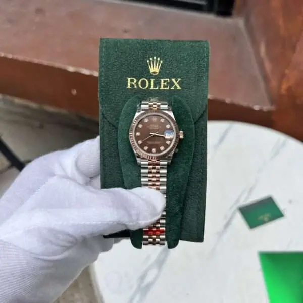 Rolex Replica 1:1 Watch Women DateJust Chocolate Jubilee Strap Factory EW 31mm