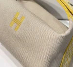 Hermes Bride A Brac PM Clutch Bag Yellow Fabric 12x20x10cm - Image 5