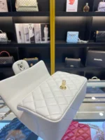 Chanel Handle Charm Like Auth Handbags Lock Gold Demi White 20x12cm - Image 7