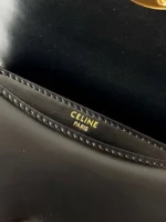 Celine Mini Crossbody Black Leather Strap Gold Lock 15.5x11cm - Image 3