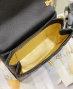 Chanel Handle Womans Black Leather Handbags Pebbled Leather 19cm - Image 7