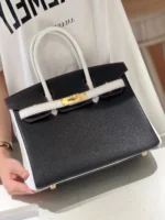 Hermes Birkin 30 Black/White Togo leather Gold Hardware - Image 6
