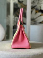 Hermes Birkin 30 Yellow/Rose Pink Togo Leather Gold Hardware - Image 3