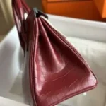 Hermes Birkin Womans Hand Sewing Like Auth Red Handbags 25cm - Image 4