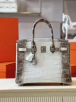Hermes Birkin 30 Himalaya Albino Genuine Crocodile Leather - Image 2