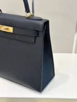 Hermes Kelly 28 Black Epsom Leather Gold Hardware - Image 2