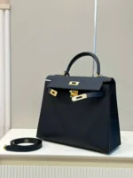 Hermes Kelly 28 Black Epsom Leather Gold Hardware - Image 7