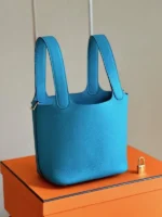 Hermes Picotin 18 Blue Togo Leather Gold Hardware - Image 8