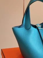 Hermes Picotin 18 Blue Togo Leather Gold Hardware - Image 4