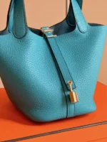 Hermes Picotin 18 Blue Togo Leather Gold Hardware - Image 2