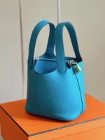 Hermes Picotin 18 Blue Togo Leather Gold Hardware - Image 7
