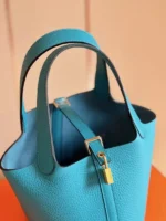 Hermes Picotin 18 Blue Togo Leather Gold Hardware - Image 5