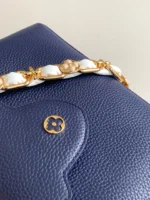 Louis Vuitton LV Capucines BB Woman Like Auth Navy Blue Handbags 27x18x9cm - Image 4