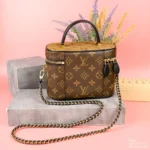 Louis Vuitton LV Clutch Box Bag Replica 11 Brown 19x13x10cm - Image 4