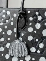 Louis Vuitton LV On The Go Black Polka Dot Pattern Handbags 35x27x14cm - Image 6