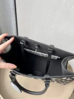 Louis Vuitton LV On The Go Black Polka Dot Pattern Handbags 35x27x14cm - Image 4