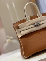 Hermes Birkin 30 Brown/Beige Customize Palladium Hardware - Image 2