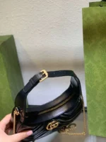 Gucci GG Marmont Half Moon Luxury Handbag Black 24cm - Image 3