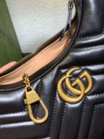 Gucci GG Marmont Half Moon Luxury Handbag Black 24cm - Image 7