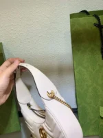 Gucci GG Marmont Half Moon Luxury Handbag White 24cm - Image 7