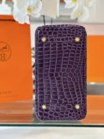 Hermes Birkin 30 Purple/Red Genuine Crocodile Leather Gold Hardware - Image 2