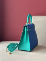 Hermes Kelly 28 Epsom Light Blue/ Electric Blue Palladium Hardware - Image 4