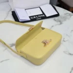 Celine Triomphe Handbag Bright Yellow Super Smooth Leather 20x12cm - Image 6