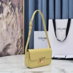 Celine Triomphe Handbag Bright Yellow Super Smooth Leather 20x12cm - Image 2