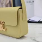 Celine Triomphe Handbag Bright Yellow Super Smooth Leather 20x12cm - Image 4