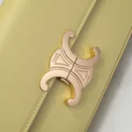 Celine Triomphe Handbag Bright Yellow Super Smooth Leather 20x12cm - Image 5