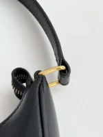 Celine Triomphe Curved Black Matte Leather 23x14x7cm - Image 4