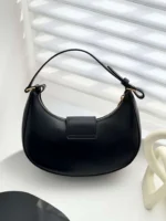 Celine Triomphe Curved Black Matte Leather 23x14x7cm - Image 8