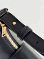 Celine Triomphe Curved Black Matte Leather 23x14x7cm - Image 3