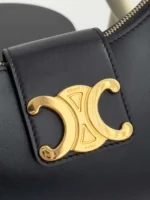 Celine Triomphe Curved Black Matte Leather 23x14x7cm - Image 6