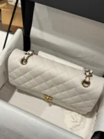 Tui Xach Chanel Classic Nu Da Hat Mau Trang Replica 11 Cao Cap 25cm 2