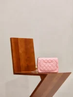 Chanel Classic Womans 11 Handbag Pink With Bag Handle Bell 18cm - Image 2