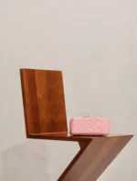 Chanel Classic Womans 11 Handbag Pink With Bag Handle Bell 18cm - Image 3