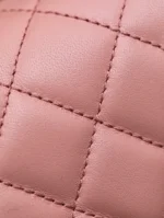Chanel Classic Womans 11 Handbag Pink With Bag Handle Bell 18cm - Image 9