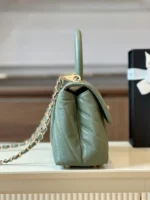 Chanel Coco Handag V-Shaped Pattern With Lock Gold 25cm - Image 4