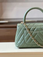 Chanel Coco Handag V-Shaped Pattern With Lock Gold 25cm - Image 2