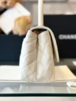 Chanel Coco Replica 11 Handbag Lizard Skin White With Lock Gold 23cm - Image 6