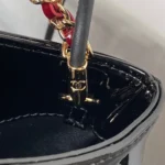 Tui Xach Chanel Mini Shopping Bag Sieu Cap Mau Do Da Bong 31cm 4