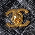 Chanel Woc Charm Replica 11 Handbag Lizard Skin Black With Gold Lock 20cm - Image 7