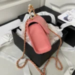 Chanel Woc Pink Handbags With Pearl Handle 11.5×14.5×5.5cm - Image 9
