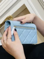 Chanel Woc Mini 11 Handbag Womans Blue Smooth Leather 15cm - Image 4