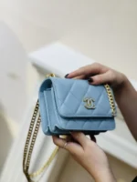 Chanel Woc Mini 11 Handbag Womans Blue Smooth Leather 15cm - Image 3